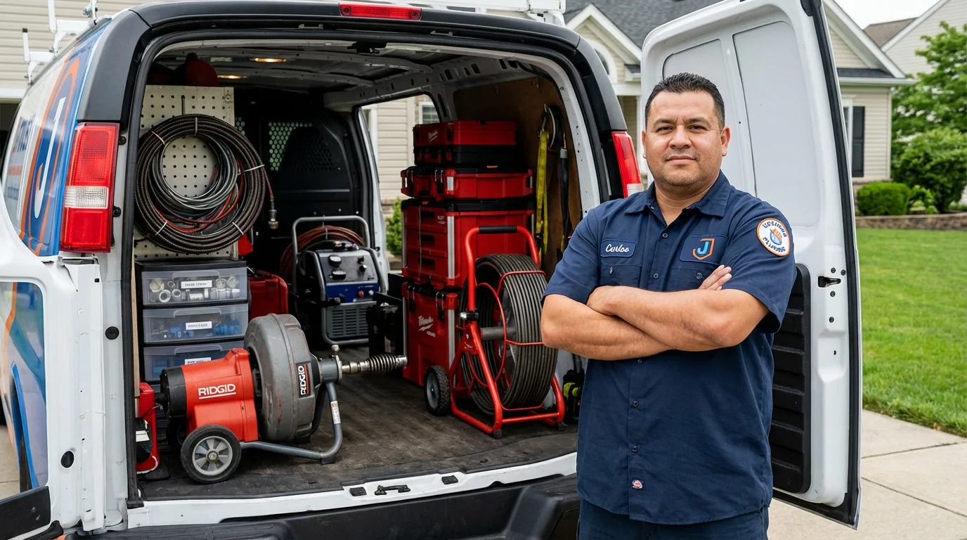 Professional drain cleaning equipment and Johns Plumbing LLC plumber in Ellijay